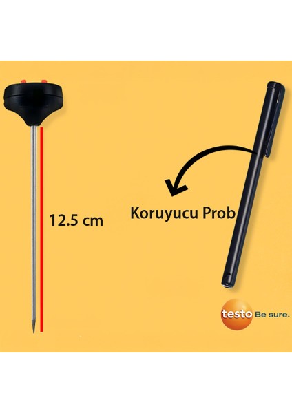 Testo Üstten Göstermeli Mini Termometre 12.5 cm Prob modelleri