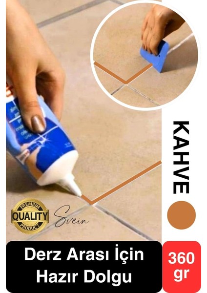 Premium Fayans Arası Kahve Hazır Derz Dolgu Gaga Uç Tüp Mermer Mutfak Banyo Zemin Duvar Onarıcı