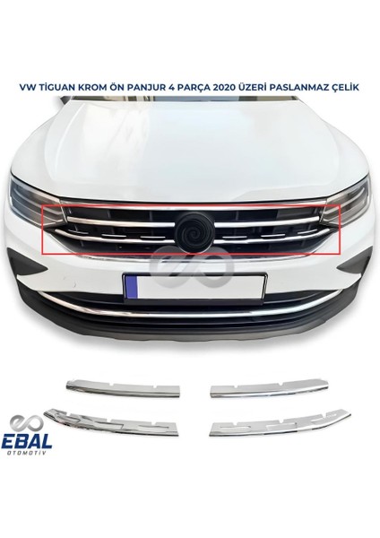 Vw Tiguan Krom Ön Panjur 4 Prç. 2020 ve Üzeri Paslanmaz Çelik