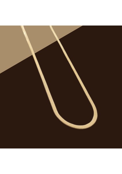 Çelik Italyan Kolye Gold 45CM – Suya Dayanıklı, Kararmayan 316L Paslanmaz Çelik