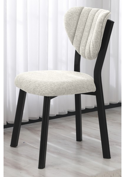 Elma Modeli Masa Sandalye Takımı, 4 Sandalye 1 Sabit Ceviz Masa 110 x 70 cm , Keten Kumaş fırsatları