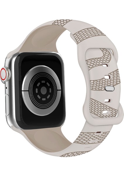 Apple Watch 6-7-8-9-10-Se-Ultra Uyumlu 44-45-46-49MM Uyumlu Yılan Desenli Kaliteli Silikon Kordon fiyatları