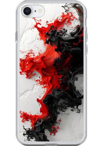 iPhone 6s Uyumlu Şeffaf Kılıf Renkli Boya Tasarımlı