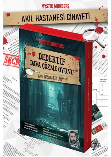 Dedektif Oyunu "akıl Hastanesi" Cinayet Çözme Oyun Tatilde Arkadaşlarla Kutu Oyunu Yılbaşı Oyun Oyna