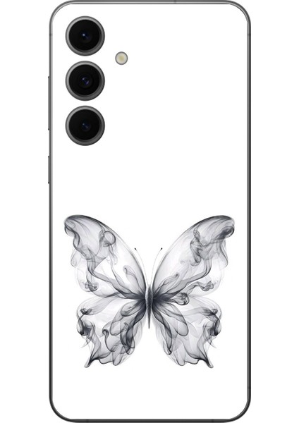 Samsung Galaxy S24 Fe Uyumlu Şeffaf Kılıf Dumanlı Kelebek Tasarımlı