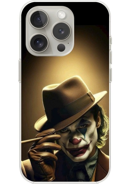 iPhone 16 Pro Uyumlu Şeffaf Kılıf Joker Tasarımlı