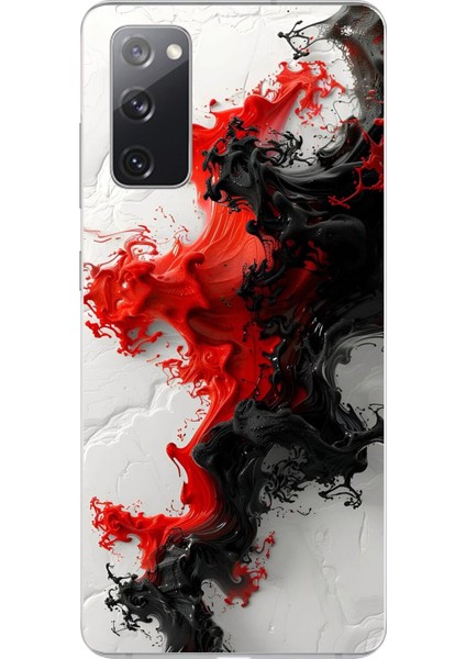 Samsung Galaxy S20 Fe Uyumlu Şeffaf Kılıf Renkli Boya Tasarımlı