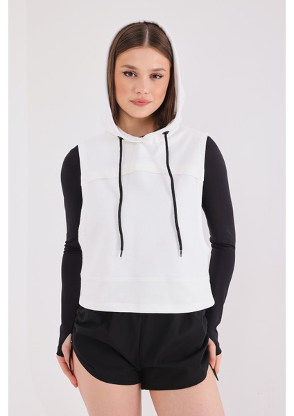 Relay Kadın Kapüşonlu Spor Yelek Beyaz indirimleri