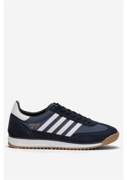 Erkek Günlük Rahat Taban Yumuşak Hafif Sneaker Bağcıklı Spor Ayakkabı Lacivert - Beyaz