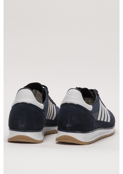 Erkek Günlük Rahat Taban Yumuşak Hafif Sneaker Bağcıklı Spor Ayakkabı Lacivert - Beyaz