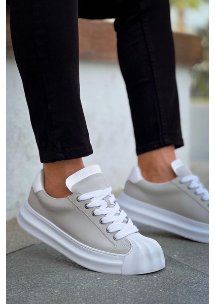 SHO2411 Bağcıklı Yüksek Taban Özel Tasarım Artenay Erkek Ayakkabı Grı