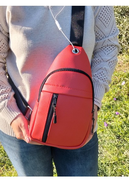 Kadın Kırmızı Çapraz Askılı Göğüs Çantası Bölmeli Günlük Omuz Çantası, Bodybag fiyatları