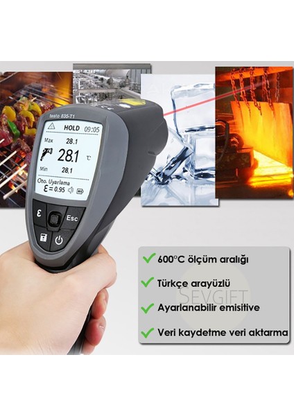 Testo 835-T1 Kızılötesi Lazerli Termometre 600°C modelleri