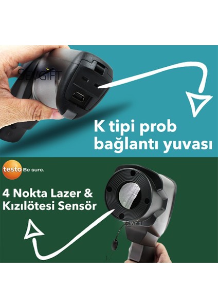 Testo 835-T1 Kızılötesi Lazerli Termometre 600°C fırsatları