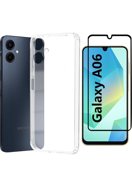 Samsung Galaxy A06 ile Uyumlu Telefon Kılıfı ve 5d Tam Kaplayan Cam Ekran Koruyucu