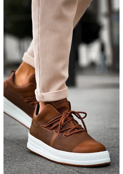 SHO219 Bağcıklı Yüksek Taban Özel Tasarım Cbt Laser Erkek Ayakkabı Taba modelleri