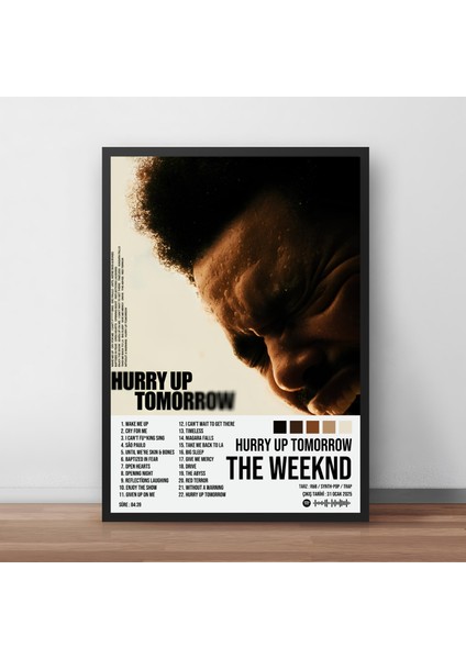 The Weeknd - Hurry Up Tomorrow Albüm Spotify Çerçeveli Poster Tablo