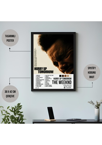 The Weeknd - Hurry Up Tomorrow Albüm Spotify Çerçeveli Poster Tablo