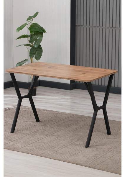 Elma Modeli Sabit Ceviz Masa 110 x 70 cm