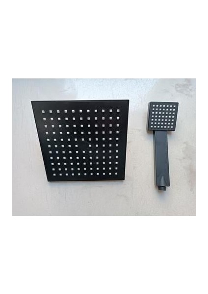 Tepe Duş Robot Duş Başlığı ve El Duşu Siyah Kare 20X20