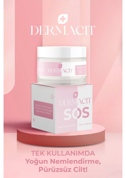 Sos Moisturizer | Su Bazlı Yoğun Nemlendirici Krem – 4d Hyaluronic Acit&Caffeine indirimleri
