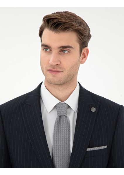 Erkek Lacivert Ex. Slim Fit Çizgili Takım Elbise 50304215-VR033 fiyatları