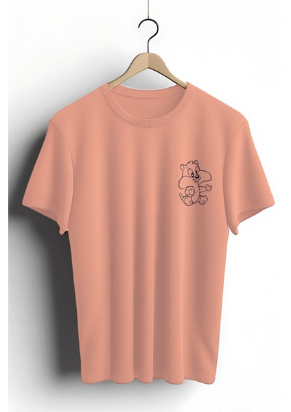 T-Shirt,Sylvester Jr Tasarım Baskılı,Regular, Pamuk,Somon T-Shirt No:549