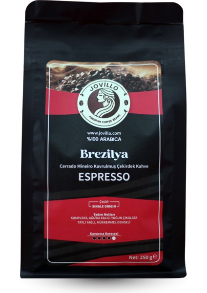 Brezilya Cerrado Espresso Çekirdek Kahve, %100 Arabica, Tek Kökenli, 250gr