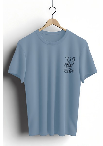 T-Shirt,Lola Bunny Tasarım Baskılı,Regular, Pamuk,Mavi T-Shirt No:548