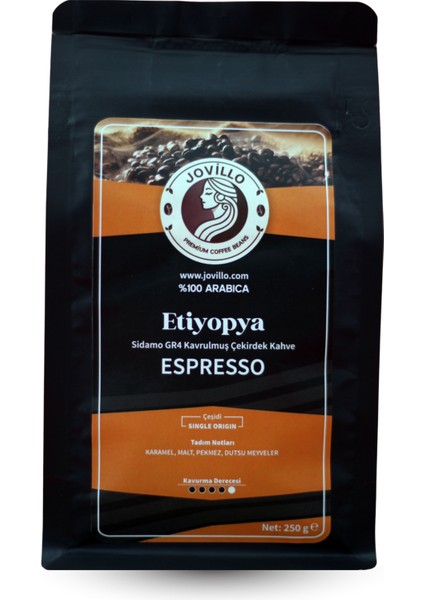 Etiyopya Espresso Çekirdek Kahve, %100 Arabica, Tek Kökenli, 250gr