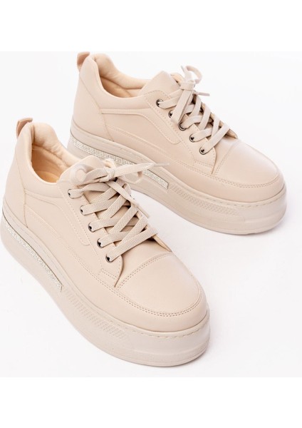 FLN-1999 Bağcıklı Taban Taş Aksesuarlı Günlük Spor Ayakkabı modelleri