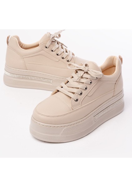 FLN-1999 Bağcıklı Taban Taş Aksesuarlı Günlük Spor Ayakkabı indirimleri