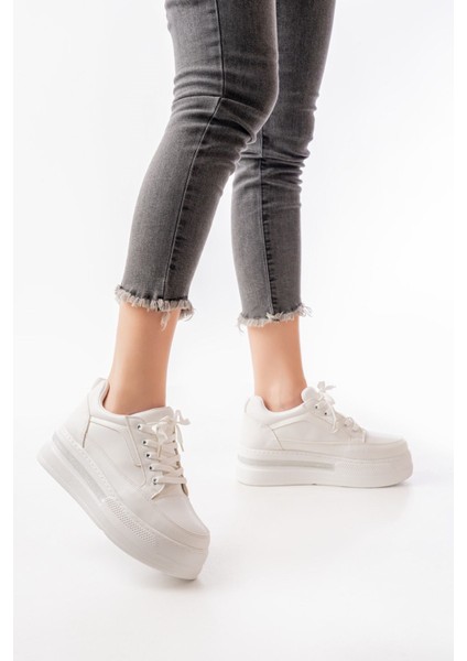 FLN-1999 Bağcıklı Taban Taş Aksesuarlı Günlük Spor Ayakkabı fiyatları