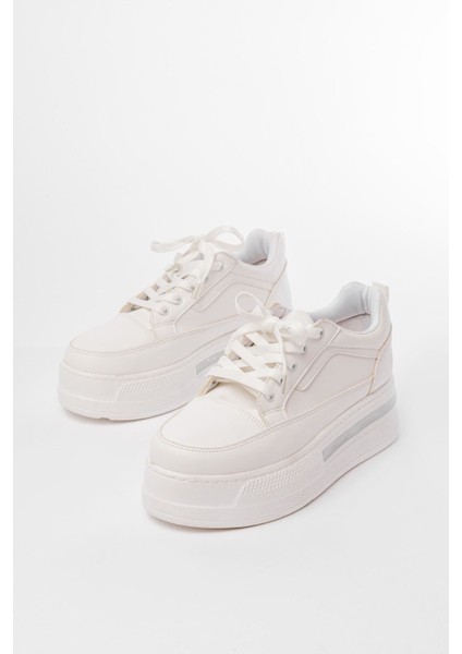 FLN-1999 Bağcıklı Taban Taş Aksesuarlı Günlük Spor Ayakkabı fırsatları