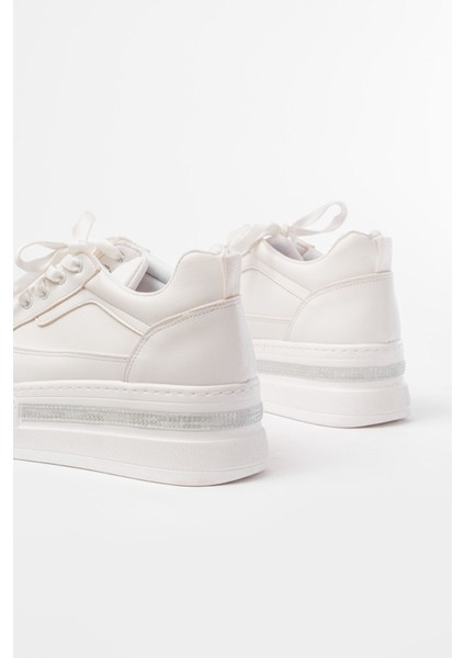 FLN-1999 Bağcıklı Taban Taş Aksesuarlı Günlük Spor Ayakkabı indirimleri