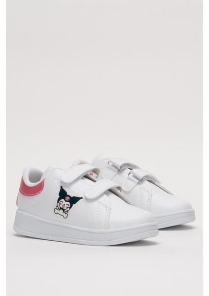 Çocuk Kuromi Baskılı Cırtlı Unisex Spor Ayakkabı BEYAZ - PEMBE modelleri