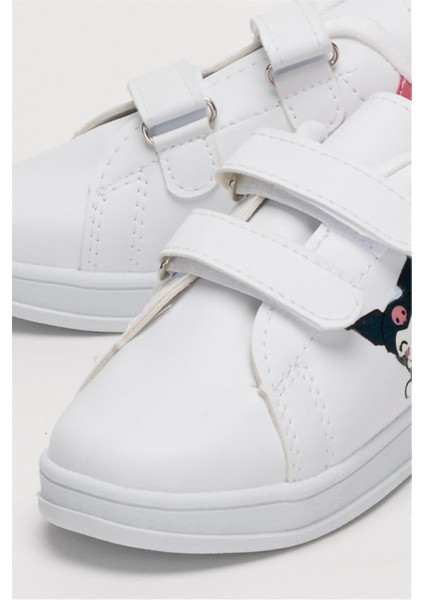 Çocuk Kuromi Baskılı Cırtlı Unisex Spor Ayakkabı BEYAZ - PEMBE indirimleri