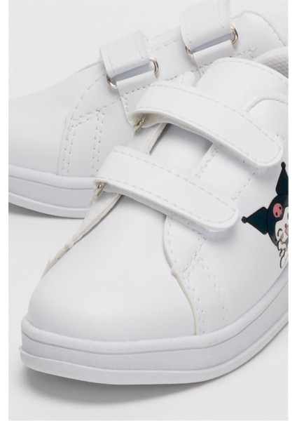 Çocuk Kuromi Baskılı Cırtlı Unisex Spor Ayakkabı BEYAZ - PUDRA indirimleri