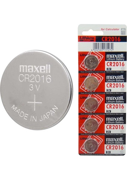 Maxell CR2016 3V Lıtyum Para Pil 5li Paket (4741)