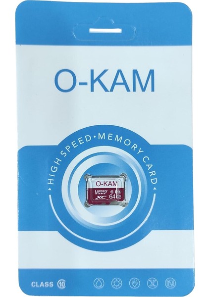 64 GB O-Kam Hafıza Kartı Faster Transfer Speed Class 10 4K Video Kayıt