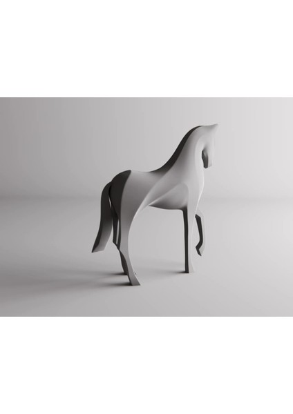 Minimalist Geometrik At Figürü - 3D Baskı Dekoratif Heykel