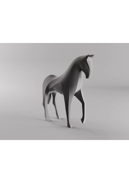 Minimalist Geometrik At Figürü - 3D Baskı Dekoratif Heykel