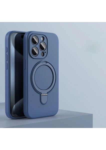 Apple iPhone 11 Uyumlu Magsafe Halka Standlı Kamera Koruma Çıkıntılı Içi Kadife Kılıf