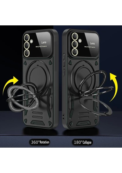 Samsun Galaxy A36 Uyumlu Kamera Korumalı Dönebilen Magsafe Halka Standlı Tank Kılıf modelleri