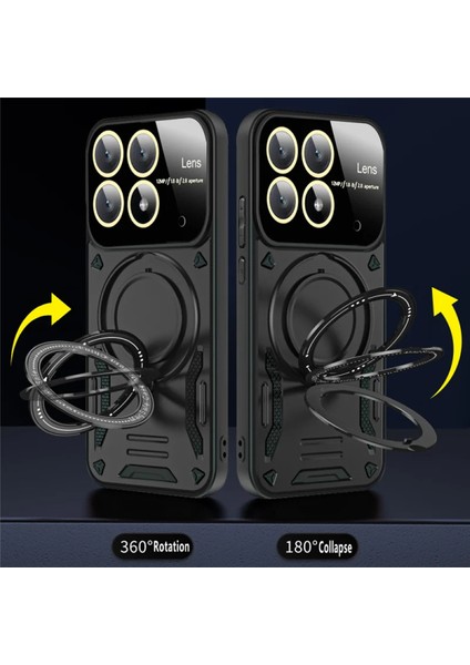 Xiaomi Redmi Mi 14T Pro Uyumlu Kamera Korumalı Dönebilen Magsafe Halka Standlı Tank Kılıf fırsatları
