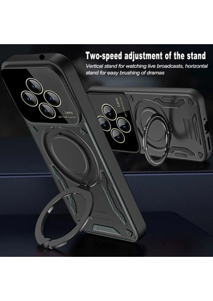 Xiaomi Redmi Note 14 Pro 4g Uyumlu Kamera Korumalı Dönebilen Magsafe Halka Standlı Tank Kılıf indirimleri