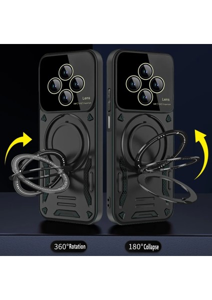 Xiaomi Redmi Note 14 Pro 4g Uyumlu Kamera Korumalı Dönebilen Magsafe Halka Standlı Tank Kılıf fırsatları