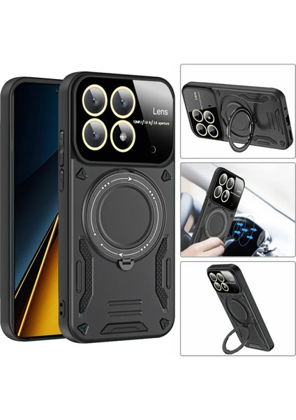 Xiaomi Redmi Mi 14T Pro Uyumlu Kamera Korumalı Dönebilen Magsafe Halka Standlı Tank Kılıf fiyatları