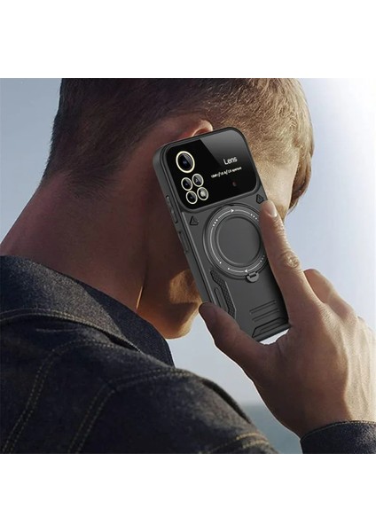 Xiaomi Redmi Note 12 Pro 4g Uyumlu Kamera Korumalı Dönebilen Magsafe Halka Standlı Tank Kılıf modelleri