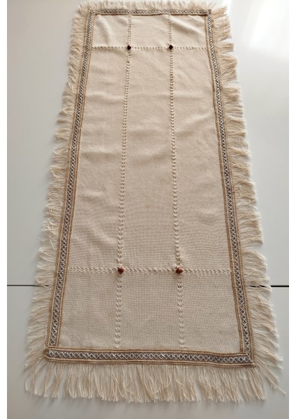 Buldan Cendere Bezi Dantelli Kahve Boncuklu El Işi Antika Sacaklı 50 x 100 cm Runner fiyatları